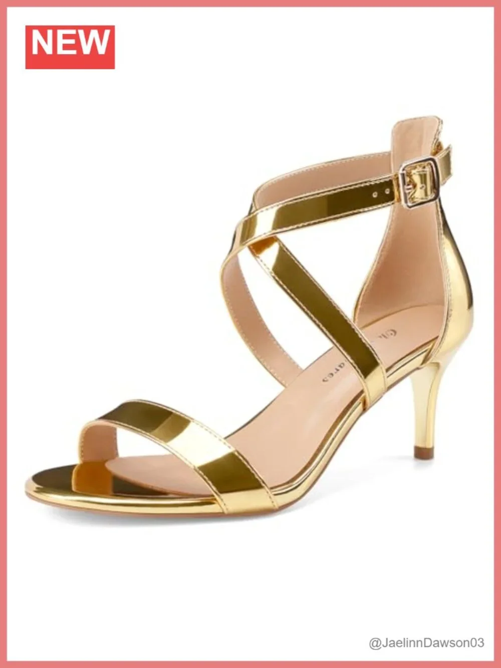 Women's Heeled Sandals Patent Leather Adjustable Crossover Straps Wedding Prom